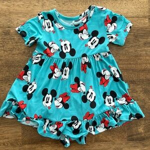 EUC Disney Posh Peanut Smooches Short Sleeve Ruffled Bodysuit Dress